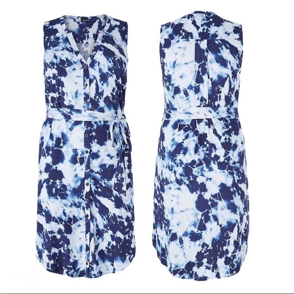 Torrid Tie Dye Challis Button Front Shirt Dress - Picture 2 of 7